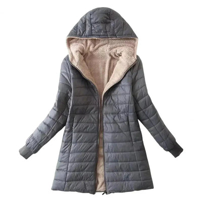 Dames Gevoerde Winterjas Met Capuchon En Fleece Voering