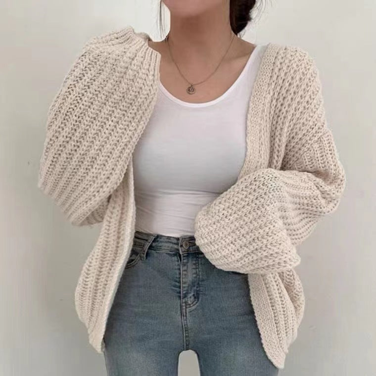 Dames Oversized Cardigan Gebreid Met Lange Mouwen