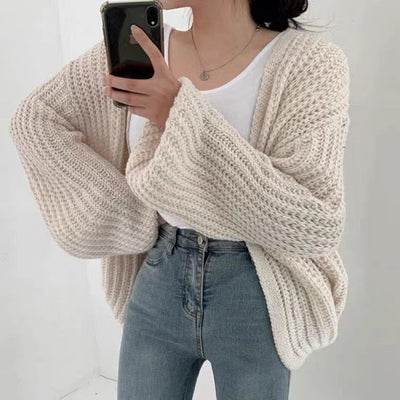 Dames Oversized Cardigan Gebreid Met Lange Mouwen