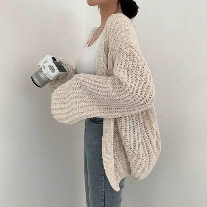 Dames Oversized Cardigan Gebreid Met Lange Mouwen