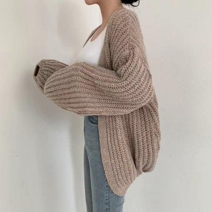 Dames Oversized Cardigan Gebreid Met Lange Mouwen
