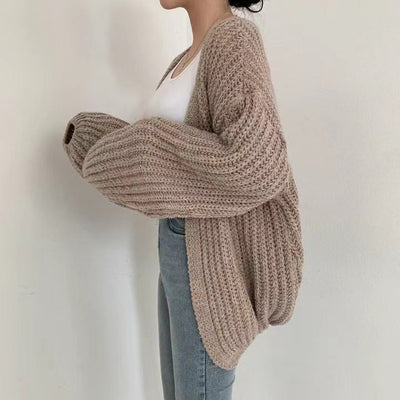 Dames Oversized Cardigan Gebreid Met Lange Mouwen