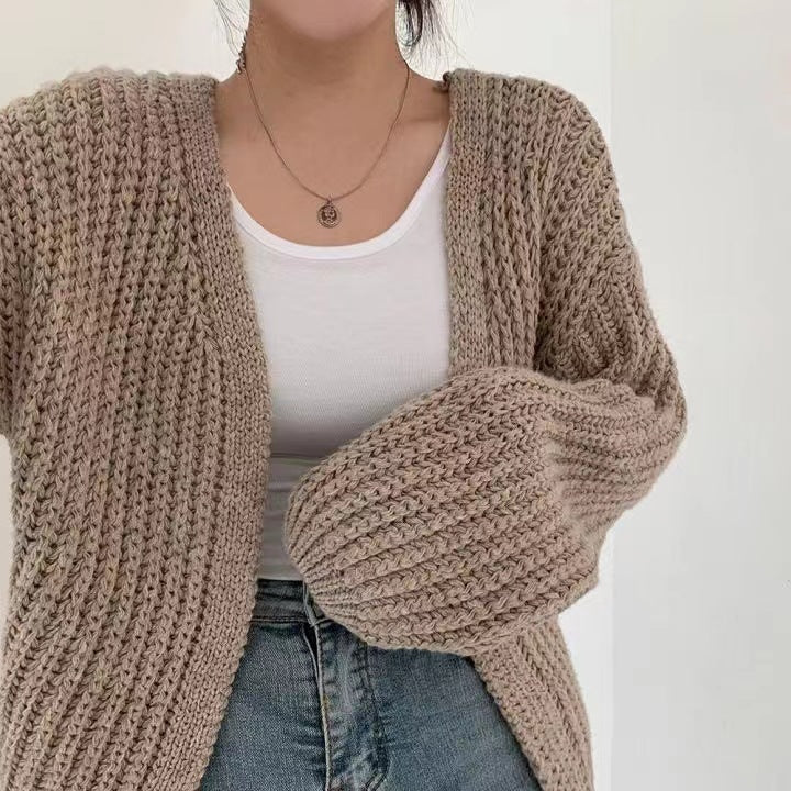 Dames Oversized Cardigan Gebreid Met Lange Mouwen