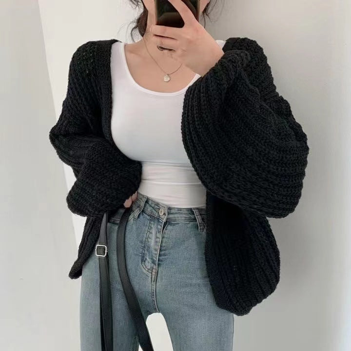 Dames Oversized Cardigan Gebreid Met Lange Mouwen