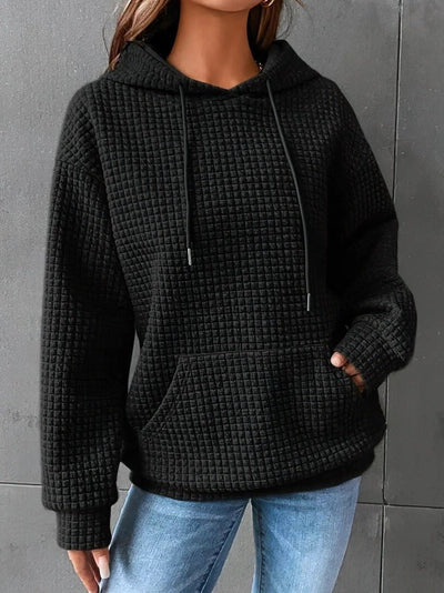 Dames Comfortabele Hoodie Met Geruit Patroon