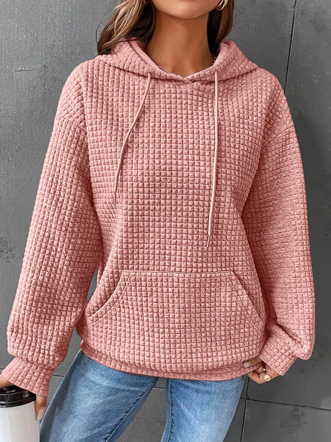 Dames Comfortabele Hoodie Met Geruit Patroon