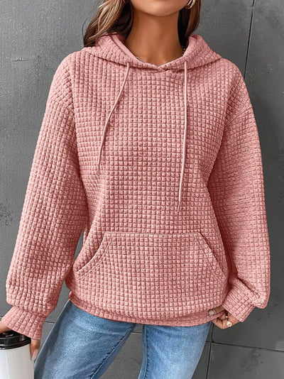Dames Comfortabele Hoodie Met Geruit Patroon