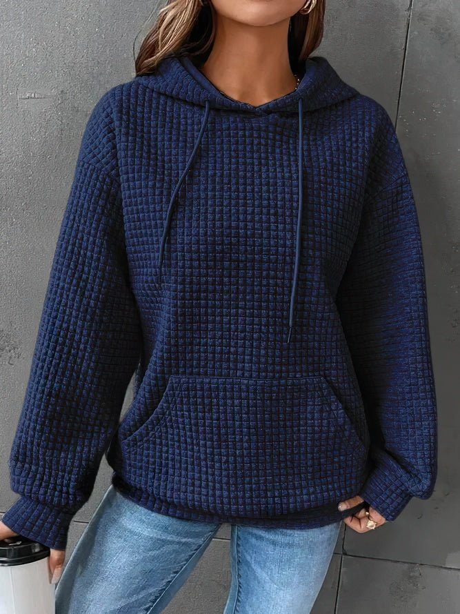 Dames Comfortabele Hoodie Met Geruit Patroon
