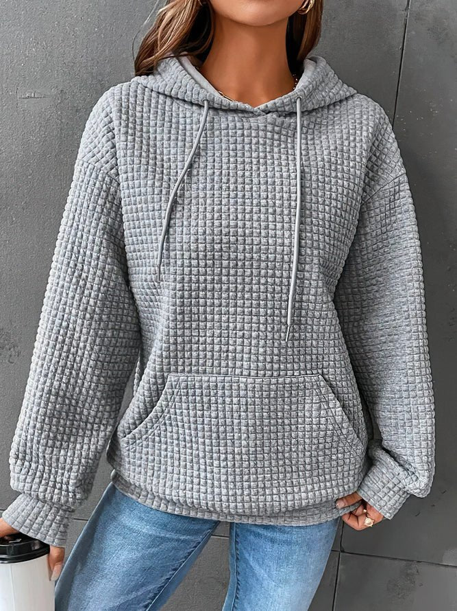 Dames Comfortabele Hoodie Met Geruit Patroon