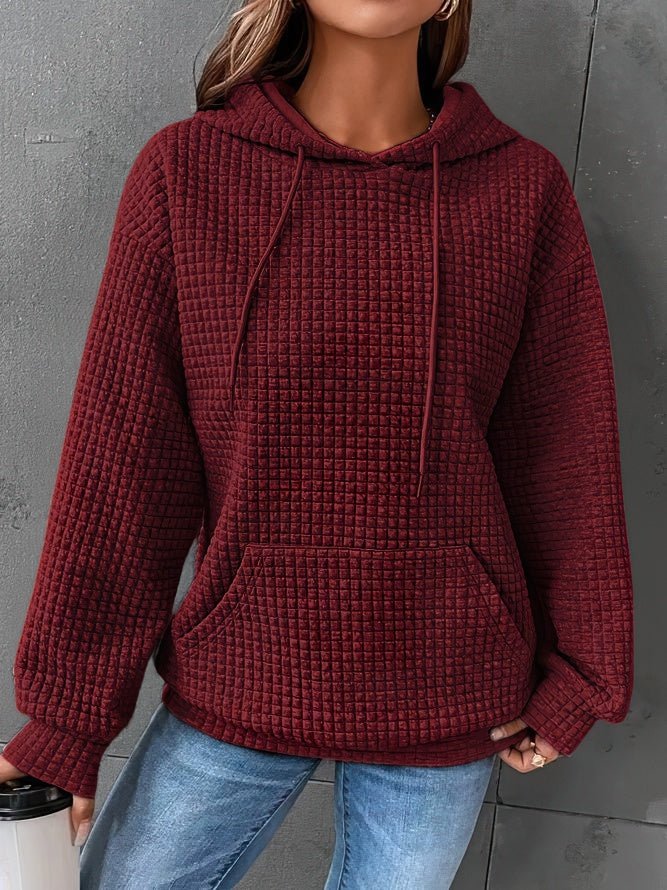 Dames Comfortabele Hoodie Met Geruit Patroon