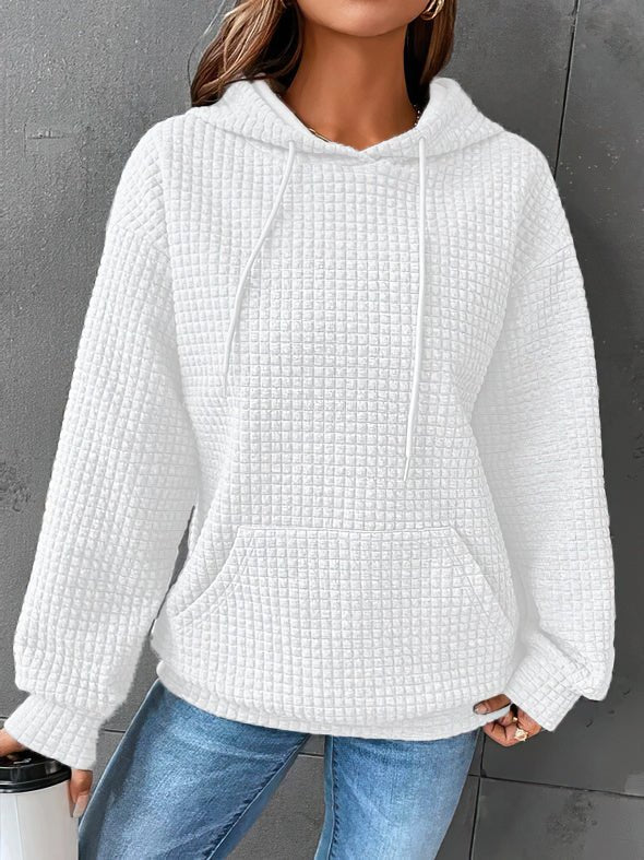 Dames Comfortabele Hoodie Met Geruit Patroon