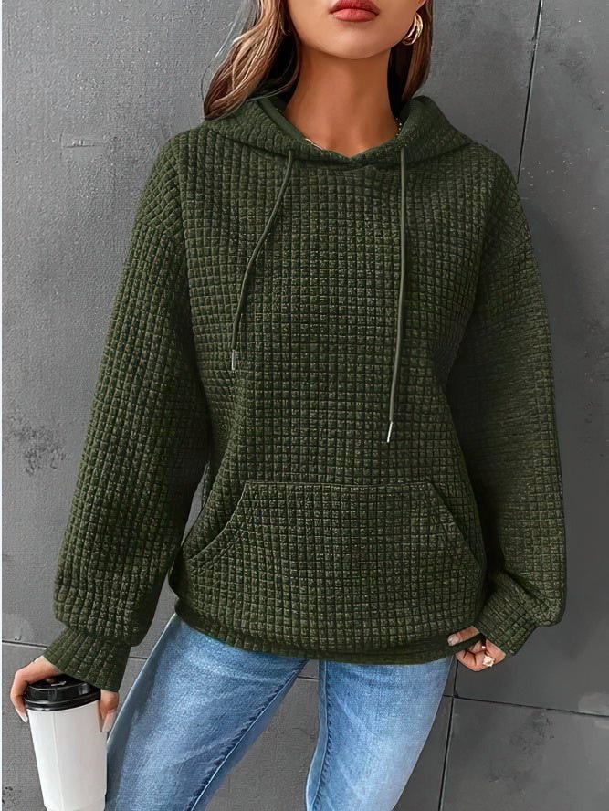 Dames Comfortabele Hoodie Met Geruit Patroon