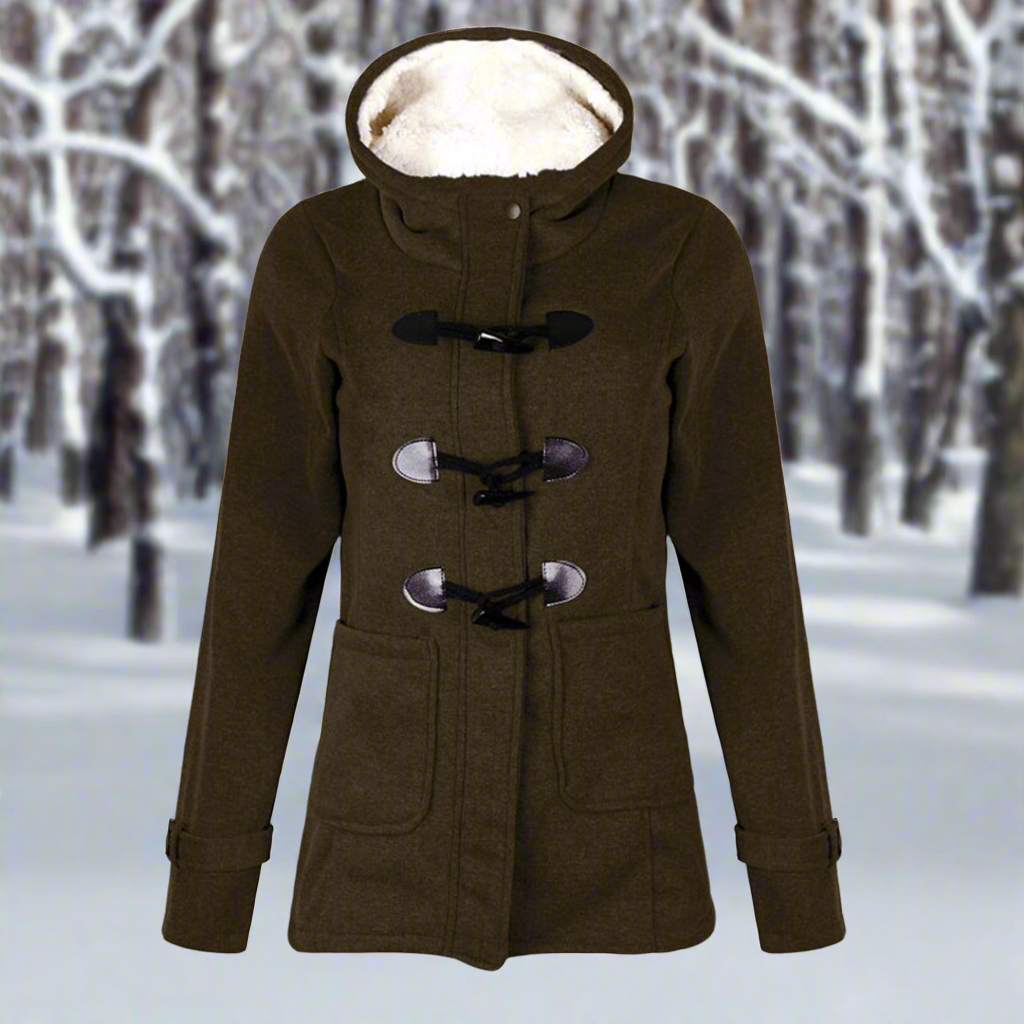 Dames Winterjas Met Capuchon En Touw Sluiting
