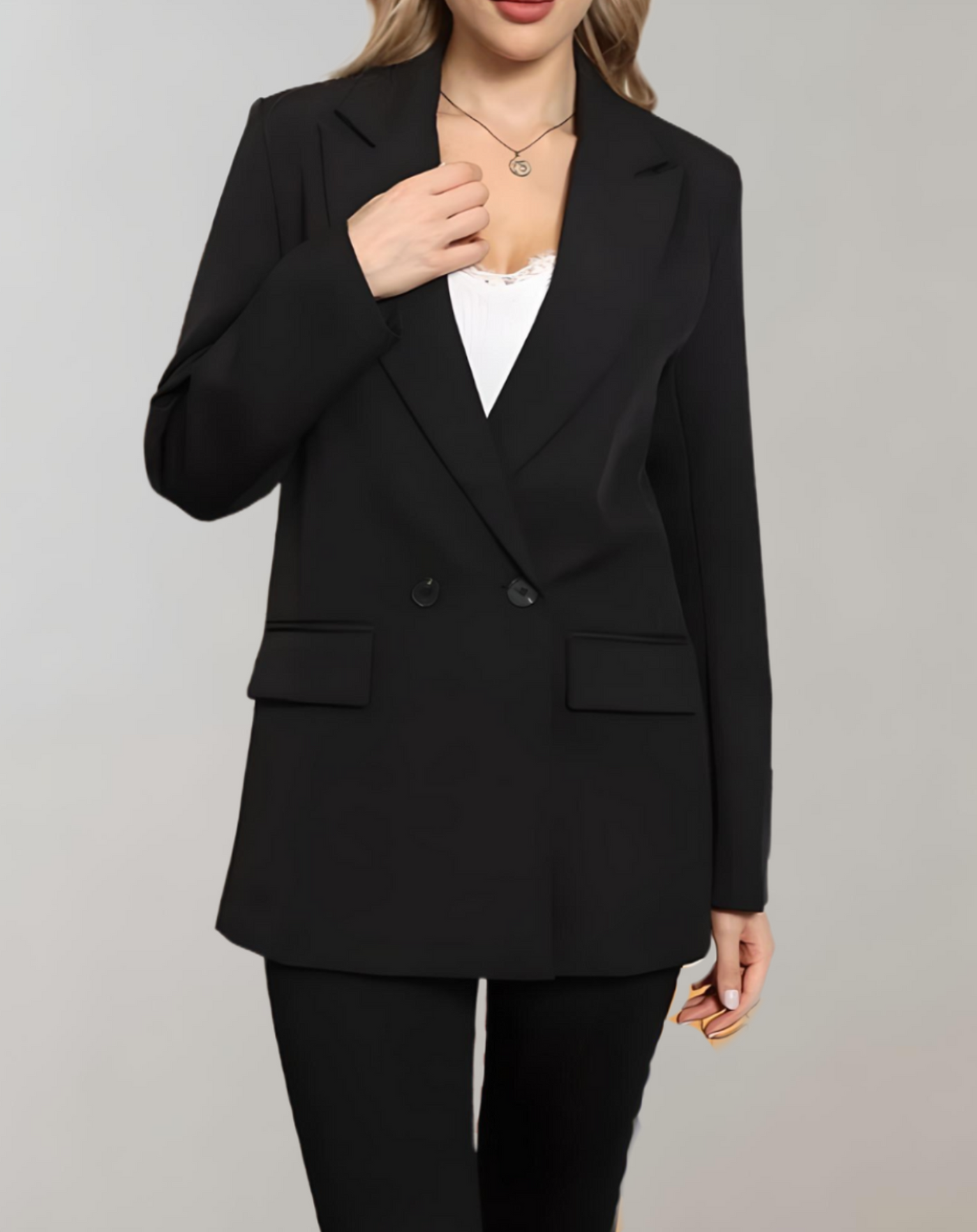 Dames Losse Blazer Met Knopen En Comfortabele Pasvorm
