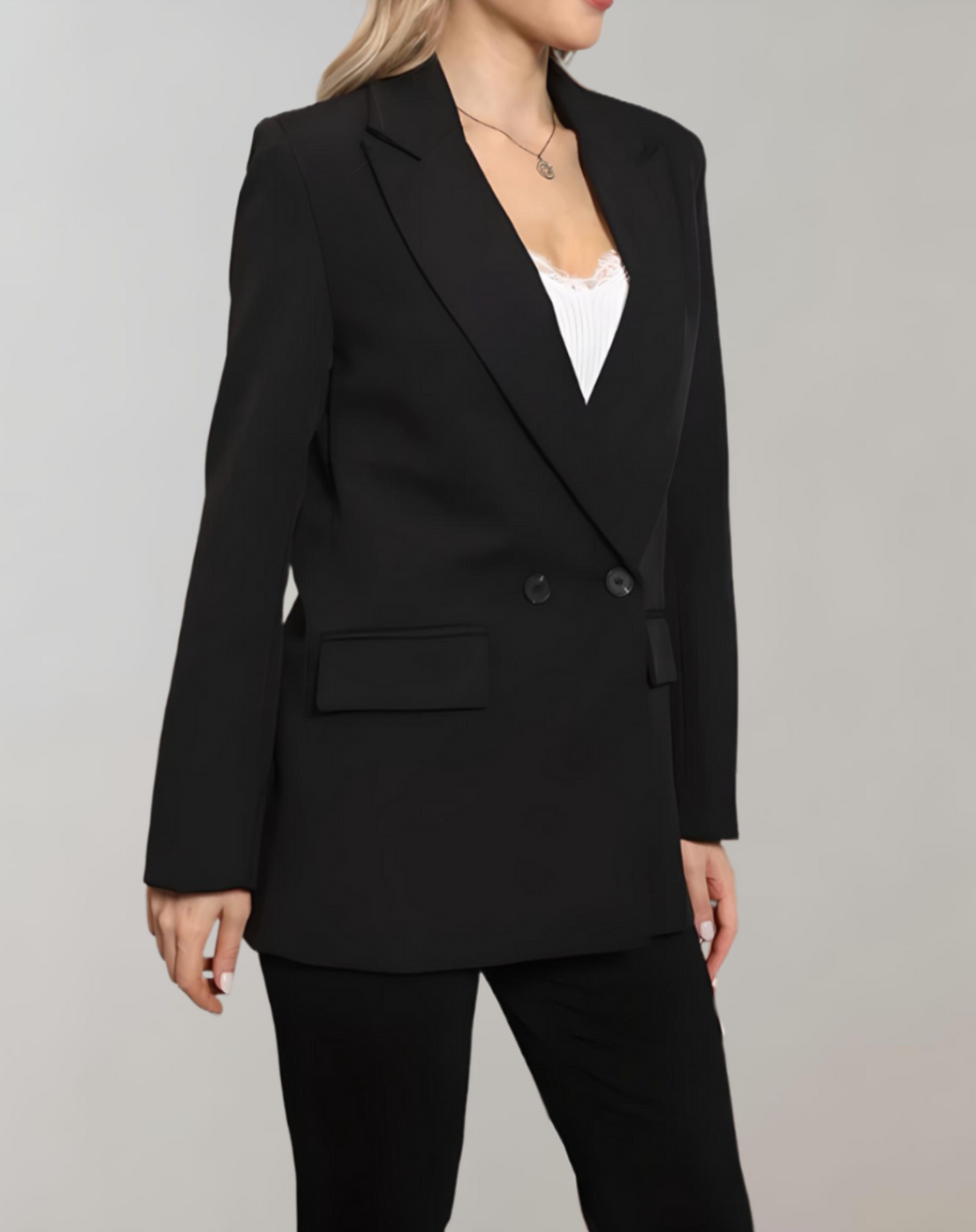 Dames Losse Blazer Met Knopen En Comfortabele Pasvorm