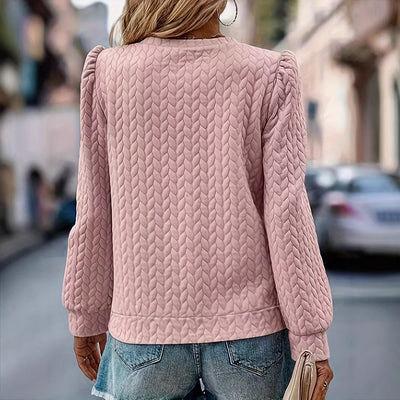 Dames Sweater Met Luxe Materiaal En Pofmouwen