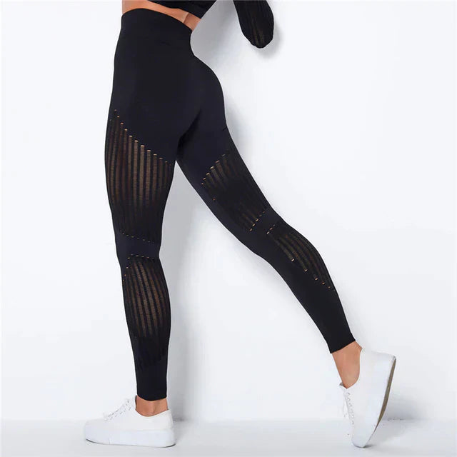 Dames Hoge Taille Compressielegging Met Shaping-Effect En Meshdetails
