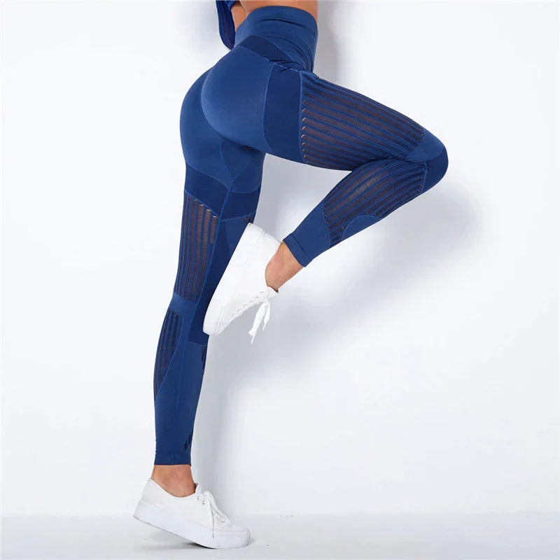 Dames Hoge Taille Compressielegging Met Shaping-Effect En Meshdetails
