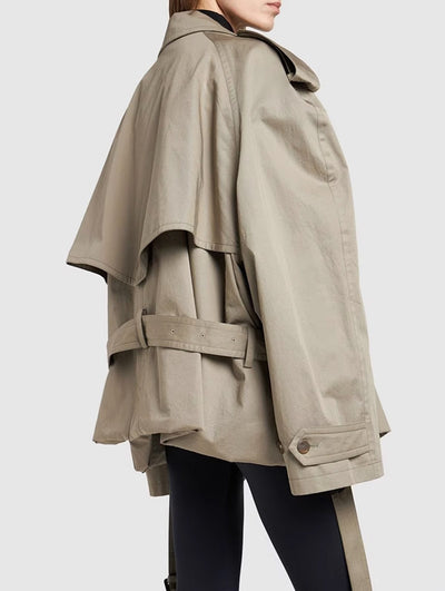 Dames Moderne Cropped Trenchcoat Met Lange Mouwen
