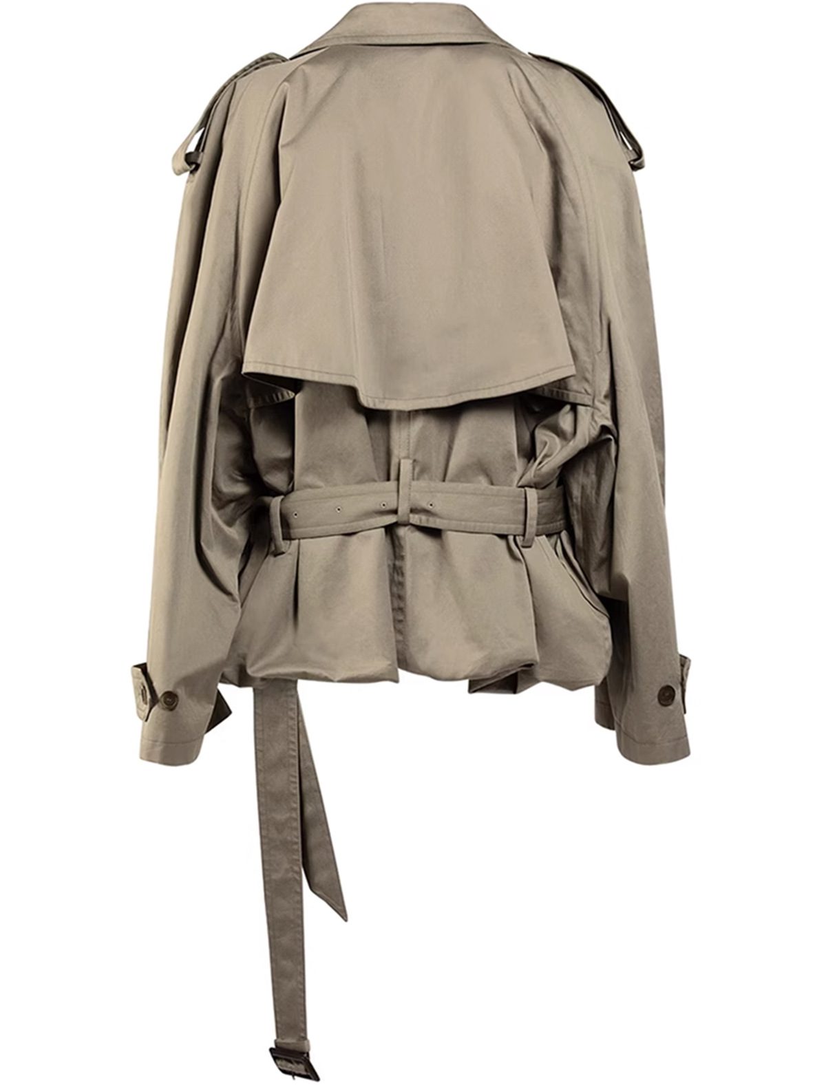 Dames Moderne Cropped Trenchcoat Met Lange Mouwen