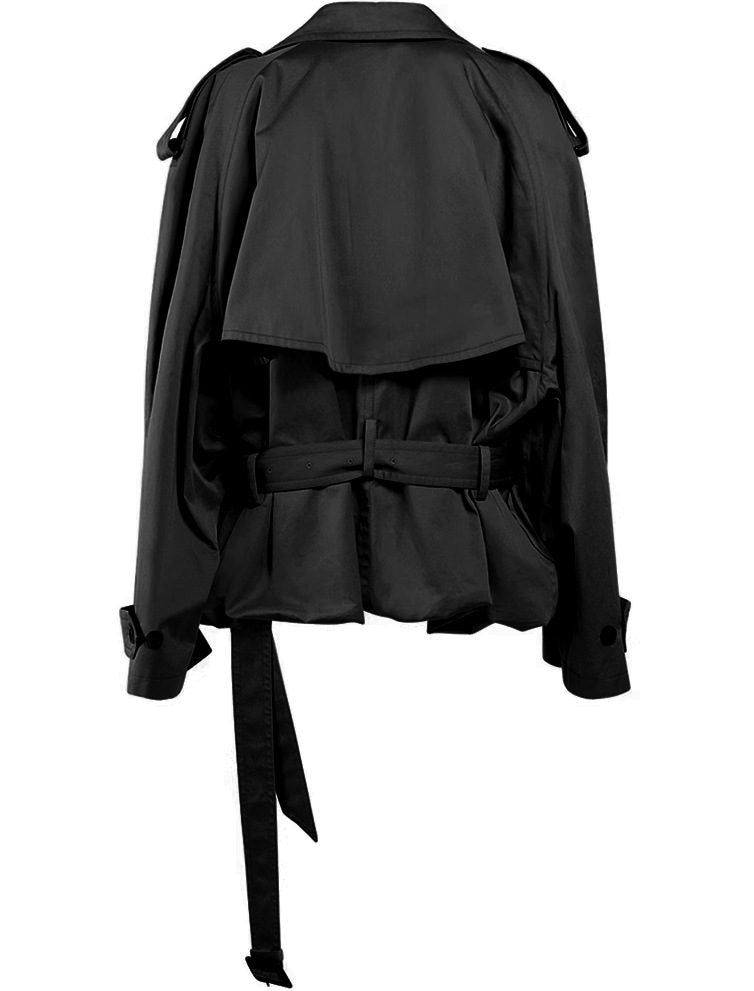 Dames Moderne Cropped Trenchcoat Met Lange Mouwen