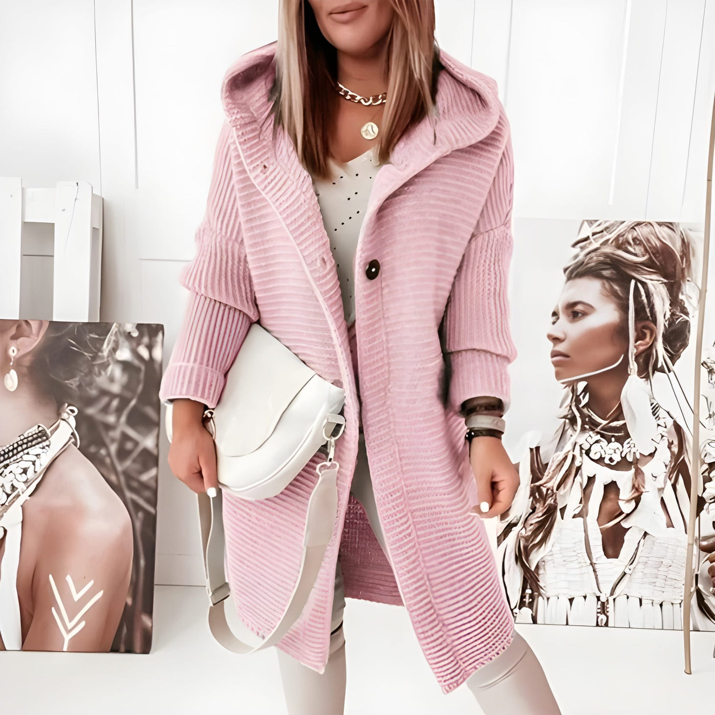 Dames Cardigan met Knopen en Lange Mouwen