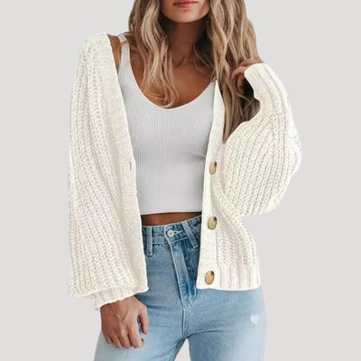 Dames Gebreide Cardigan met Oversized Mouwen