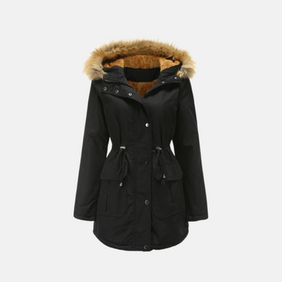 Dames Parka Winterjas Met Fleecevoering En Imitatiebont Capuchon