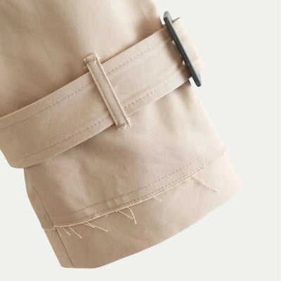 Dames Korte Trenchcoat Met Ceintuur En Reverskraag