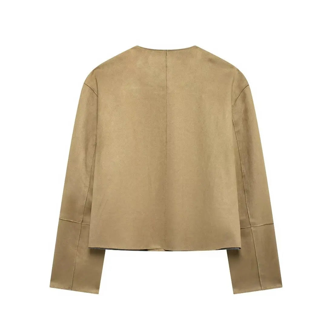 Dames Bomberjack Met Minimalistisch Design En Knopensluiting