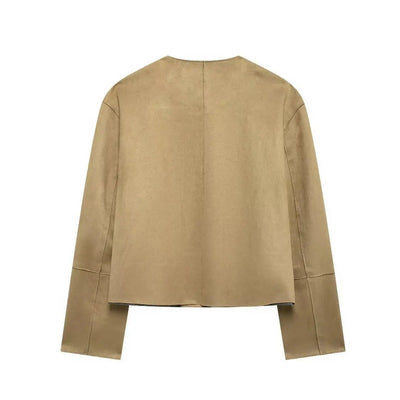 Dames Bomberjack Met Minimalistisch Design En Knopensluiting
