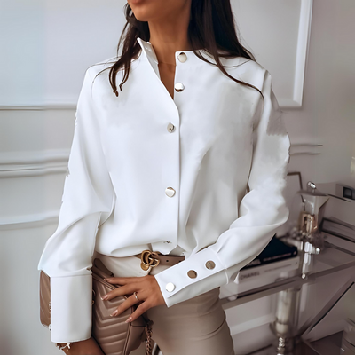 Dames Blouse Met Lange Mouwen En Knopen