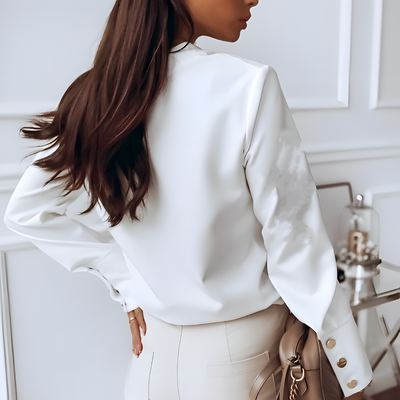 Dames Blouse Met Lange Mouwen En Knopen