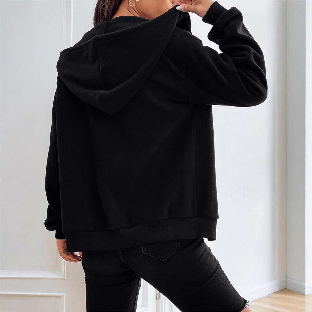 Dames Fleece Hoodie Met Ritssluiting En Capuchon Met Zakken