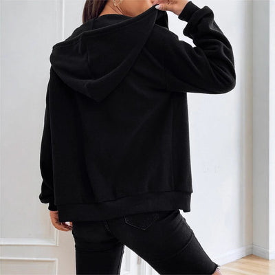 Dames Fleece Hoodie Met Ritssluiting En Capuchon Met Zakken