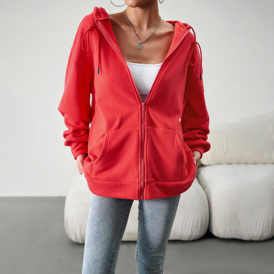 Dames Hoodie Met Ritssluiting En Capuchon Met Zakken