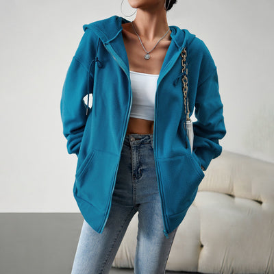 Dames Hoodie Met Ritssluiting En Capuchon Met Zakken