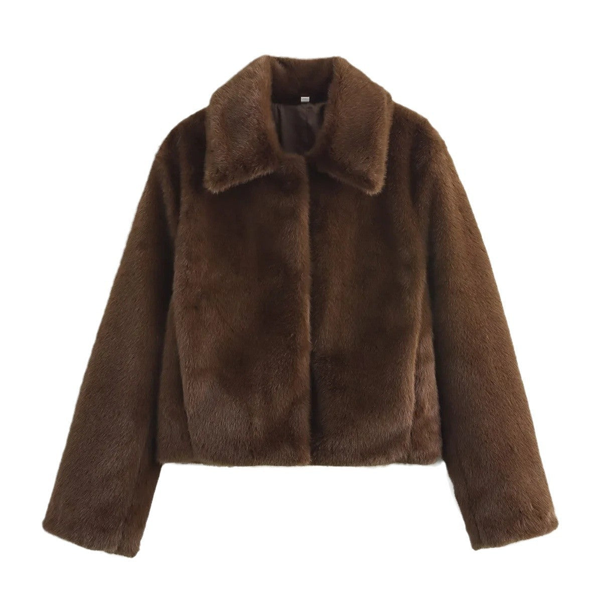 Dames Bontjas Met Klassieke Kraag En Elegant Silhouet