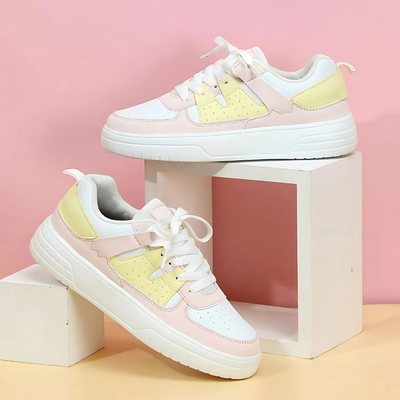 Dames Casual Sneakers Met Kleurrijke Delen