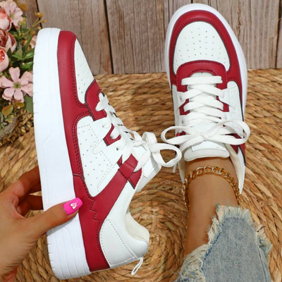 Dames Casual Sneakers Met Kleurrijke Delen