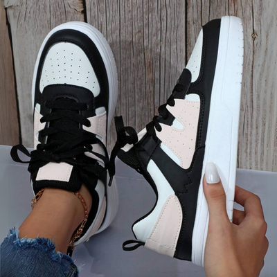 Dames Casual Sneakers Met Kleurrijke Delen