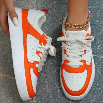 Dames Casual Sneakers Met Kleurrijke Delen
