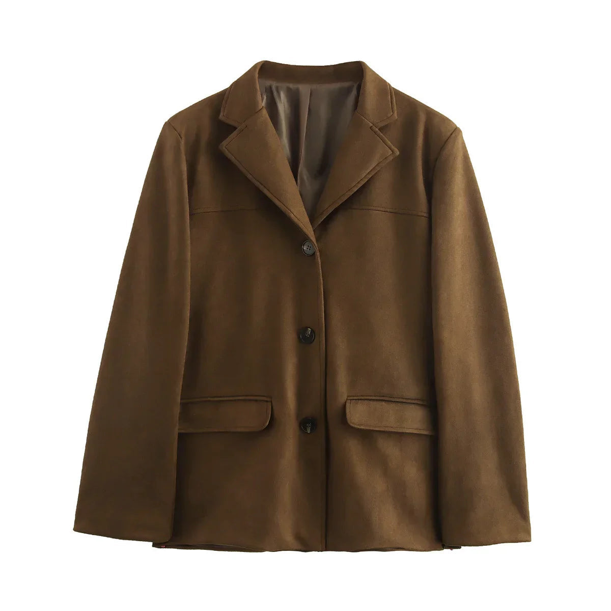 Dames Blazer Met Reverskraag En Klepzakken