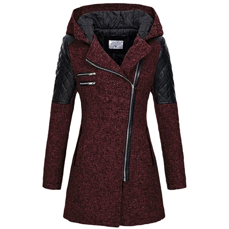 Dames Winterjas Met Capuchon En Asymmetrische Rits