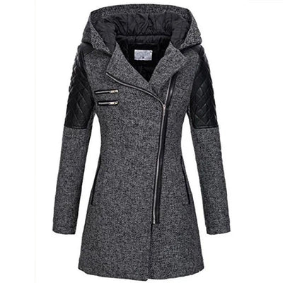 Dames Winterjas Met Capuchon En Asymmetrische Rits
