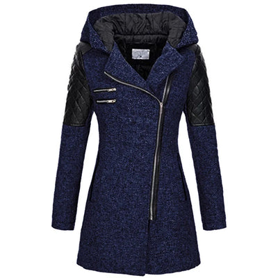 Dames Winterjas Met Capuchon En Asymmetrische Rits