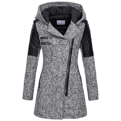 Dames Winterjas Met Capuchon En Asymmetrische Rits