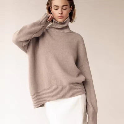 Dames Coltrui Met Oversized Pasvorm En Wollen Gebreid Design
