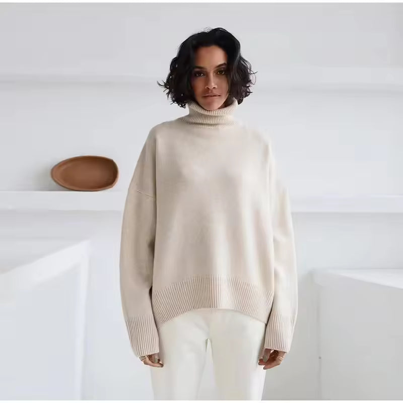 Dames Coltrui Met Oversized Pasvorm En Wollen Gebreid Design