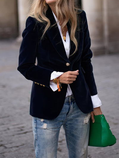 Elegante Blazer voor Dames met Gouden Accenten